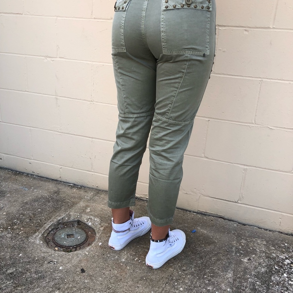 NWT Calvin Rucker Cropped Olive Pants - Picture 4 of 6